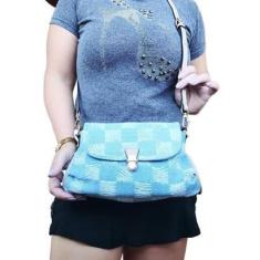 Imagem de Bolsa Glamour Tiracolo Transversal Jeans Bag Retro Premium Feminina-Feminino