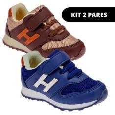 Imagem de Kit 2 Pares Tênis Infantil Masculino Casual E Escolar De Menino Origin