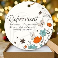 Imagem de ZAGKOO Enfeite de aposentadoria 2024 - Presentes de aposentadoria para mulheres - Enfeite de Natal de aposentadoria 2024 - Presentes de aposentadoria para colega de trabalho, chefe, professor,
