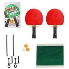 Imagem de Kit Tênis de mesa Ping Pong 2 Raquete 3 Bolinhas 1 Rede