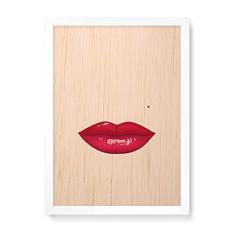 Imagem de Arte Maníacos Quadro Decorativo em Madeira Boca - 23x16,25cm (Moldura caixa em laca )