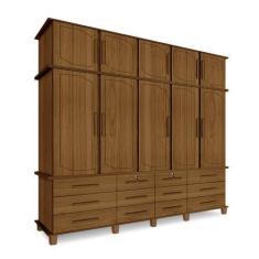 Imagem de Guarda Roupa de Casal Bettania com 5 Portas Carvalho - Bela Móveis - L