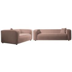 Imagem de Kit Sofá 3 Lugares 180cm E Poltrona Decorativa Escritório Orgânico Cec