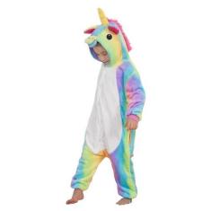 Imagem de Unicórnio Colorido Infantil Pijama Kigurumi Macacão Fantasia - NO_BRAN