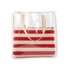 Imagem de Bolsa Transparente com Bolsa Interna Removível e Alças Diversas Cores 