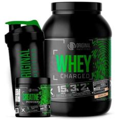 Imagem de Kit Whey Protein Charged 900G + Creatina 100G + Coqueteleira - Origina