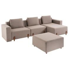 Imagem de Sofá Pierre 4 Módulos Linho Bege Noce Gran Belo