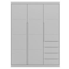 Imagem de Guarda Roupa Infantil 3 Portas 4 Gavetas Lua P04 Cinza - Mpozenato