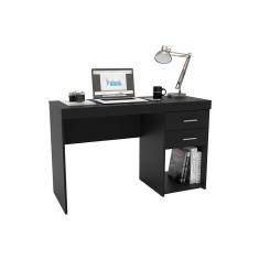 Imagem de Mesa Escrivaninha Juvenil Malta C 2 Gavetas Preto Politorno