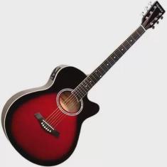 Imagem de Violão Elétrico Aço Giannini Gsf1d Ceq Brown Red Burst brb