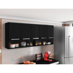 Imagem de Armario Suspenso para Cozinha 4 Portas Preto Filipinas Bela Casa - Cas