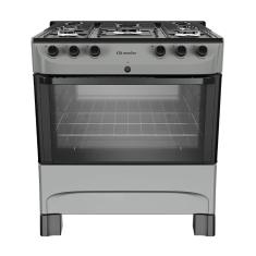 Imagem de Fogão 5 Bocas a Gás Mueller MFI5BC Mesa de Aço Esmaltado e Acendimento Automático Titânio Bivolt