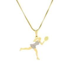 Imagem de Gargantilha Com Pingente Tenista Fitness Banhado a Ouro - Joias Danisa