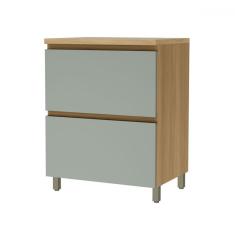 Imagem de Balcão de Cozinha 70 Cm Rainha 1 Porta 1 Gaveta 100% Mdf Natural/Verde - Nesher