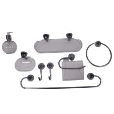 Imagem de Kit Acessórios Para Banheiro Acqua Q18 8 Peças Japi Cromado