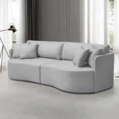Imagem de Sofá 3 Lugares 246 Cm Dakota Moderno Cinza Claro