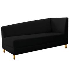 Imagem de Recamier Valéria 160cm Lado Esquerdo Suede Preto - Amarena Móveis