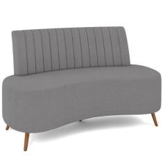 Imagem de Sofá Chaise Living 2 Lugares 160cm Para Sala Cayman K01 Bouclê Cinza -