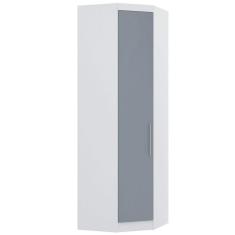 Imagem de Guarda Roupa De Canto Diagonal Modulado 70cm 1 Porta Alpes Luciane Móveis Branco Pf Com Grey Sky Pf