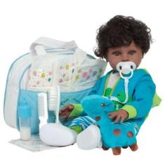 Imagem de Boneco Bebê Reborn Menino Girafinha Negro Enxoval Completo - Cegonha R