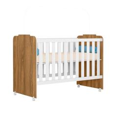 Imagem de Berço para Bebê Amore Cor Nature Branco Peternella Móveis