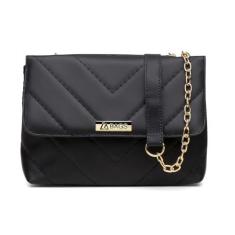 Imagem de Bolsa Feminina Crossbody Matelassê Alça Corrente Transversal Preto
