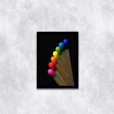 Imagem de Quadro Decorativo Foto Palitos De Fósforo Coloridos 45X34Cm