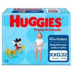 Imagem de Fralda Huggies Disney Tripla Proteção Tamanho XXG 32 Unidades Peso Indicado 14 - 18kg