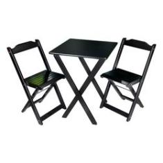 Imagem de Conjunto De Mesa 60x60 E Mesa Decor Com 2 Cadeiras Tarimatã Para Area Gourmet - 