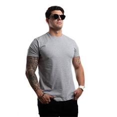 Imagem de Camiseta Masculina Básica Algodão Premium Slim Fit Cor:;Tamanho:G