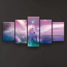 Imagem de Quadro Decorativo Unicórnio Asas 129x61 Sala Quarto