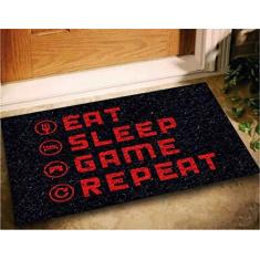 Imagem de Tapete Capacho Eat Sleep Game Repeat 60x40 Jogos Play Casa