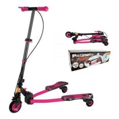 Imagem de Patinete Scooter Ski Trinete Frog Rosa Articulado Até 60Kg - Dm Toys