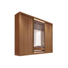 Imagem de Guarda Roupa Casal 3 Portas De Correr E 8 Gavetas C/ 1 Espelho Sonetto/Toulon Plus Cumaru Ripado 3D - Novo Horizonte