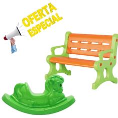 Imagem de Gangorra Bebê e Criança Cavalo Pônei + Banco kids Playground