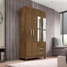 Imagem de Guarda Roupa Solteiro Ambiente Mogi Com Espelho 4 Portas Malbec - Inco