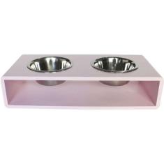 Imagem de Comedouro Modern Duplo Rosa para Cães e Gatos - Tam. M