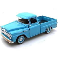 Imagem de Pickup Chevy Apache, azul claro, carro de brinquedo modelo fundido sob pressão 1/24