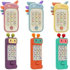 Imagem de Baby Phone Brinquedo 2 em 1 Mordedor Mácio Telefone com +50 Sons Sensorial Polibrinq