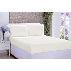 Imagem de Jogo De Cama Lençol Ponto Palito Micropercal Solteiro 02 Peças Palha F101