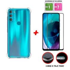 Imagem de Capa Tpu Transparente Anti Choque + Película 3D Para Moto G71 Xt2169 -