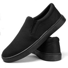 Imagem de Kit 2 Pares Tênis Slip On Masculino Liso com Elástico e Sola Borracha
