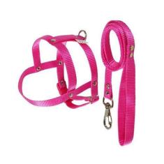 Imagem de Peitoral com Guia Griff Dog Rosa para Cães - Tamanho 0
