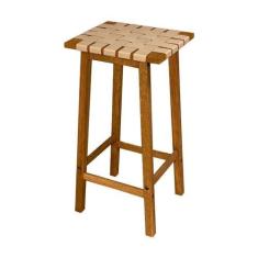 Imagem de Banqueta Pérola com Tiras Eucalipto Percinta Angorá Polisten Nogueira