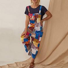 Imagem de Hobby Macacão moda feminina casual com estampa de bolso macacão longo macacão com alça