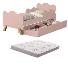Imagem de Mini Cama Infantil Angel Com Auxiliar Sapateira Proteção Lateral Com 1