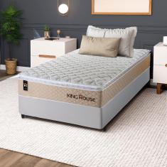 Imagem de Conjunto Cama Box c/ Molas Ensacadas Alford Bege Solteiro 88x188x66