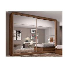 Imagem de Guarda Roupa Casal 2 Portas c/ Espelho e 6 Gavetas Sevilha Brauna/Ipe - Europa