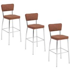 Imagem de Kit 3 Banquetas Haidê Gourmet Para Bancada Facto Fendi