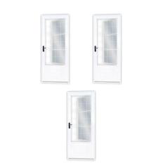 Imagem de Kit com 3 Portas de Aço Postigo 215x85cm com Grade Quadrada Minas Sul MGM Branco